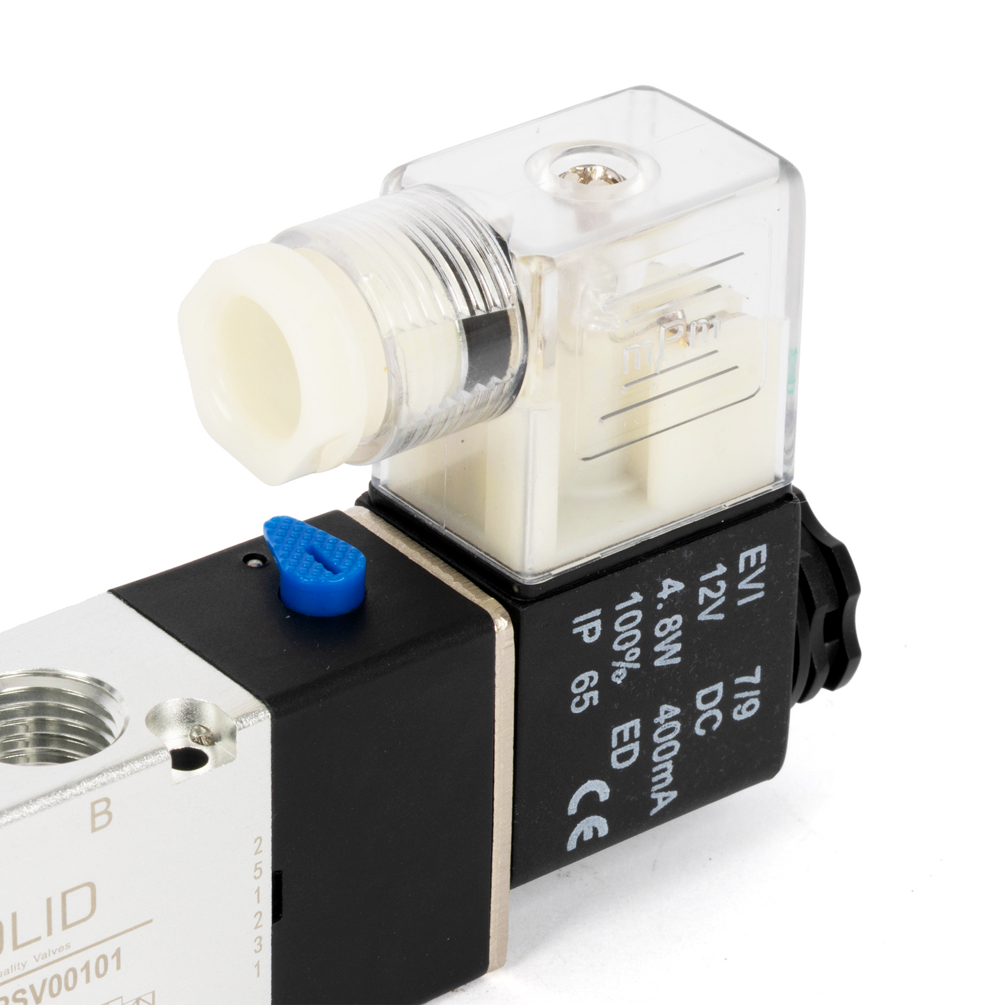 U.S. Solid 1/4인치 5방향 2위치 공압 솔레노이드 밸브, DC 12V, 상시 닫힘, 부속품 및 소음기 포함