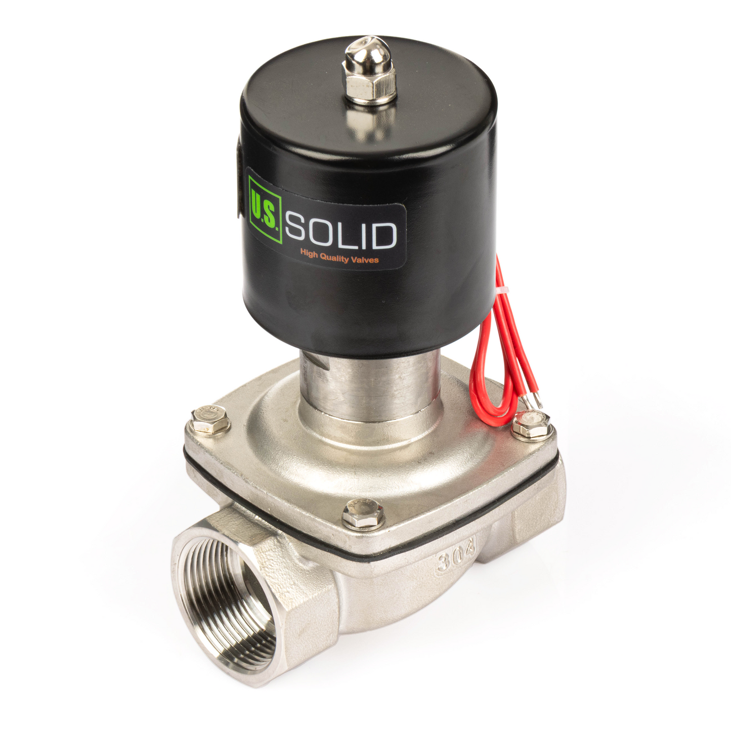 صمام الملف اللولبي مقاس 1-1/4 بوصة - صمام الملف اللولبي الكهربائي المفتوح عادةً 12 فولت تيار مستمر من الفولاذ المقاوم للصدأ، مانع تسرب فيتون