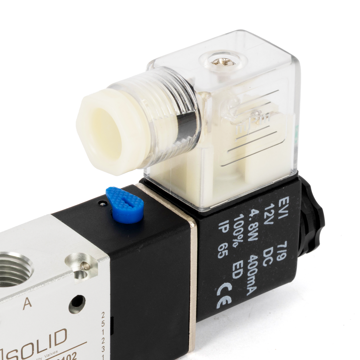 U.S. Solid 1/4인치 3방향 2위치 공압 솔레노이드 밸브, DC 12V, 상시 닫힘, 부속품 및 소음기 포함