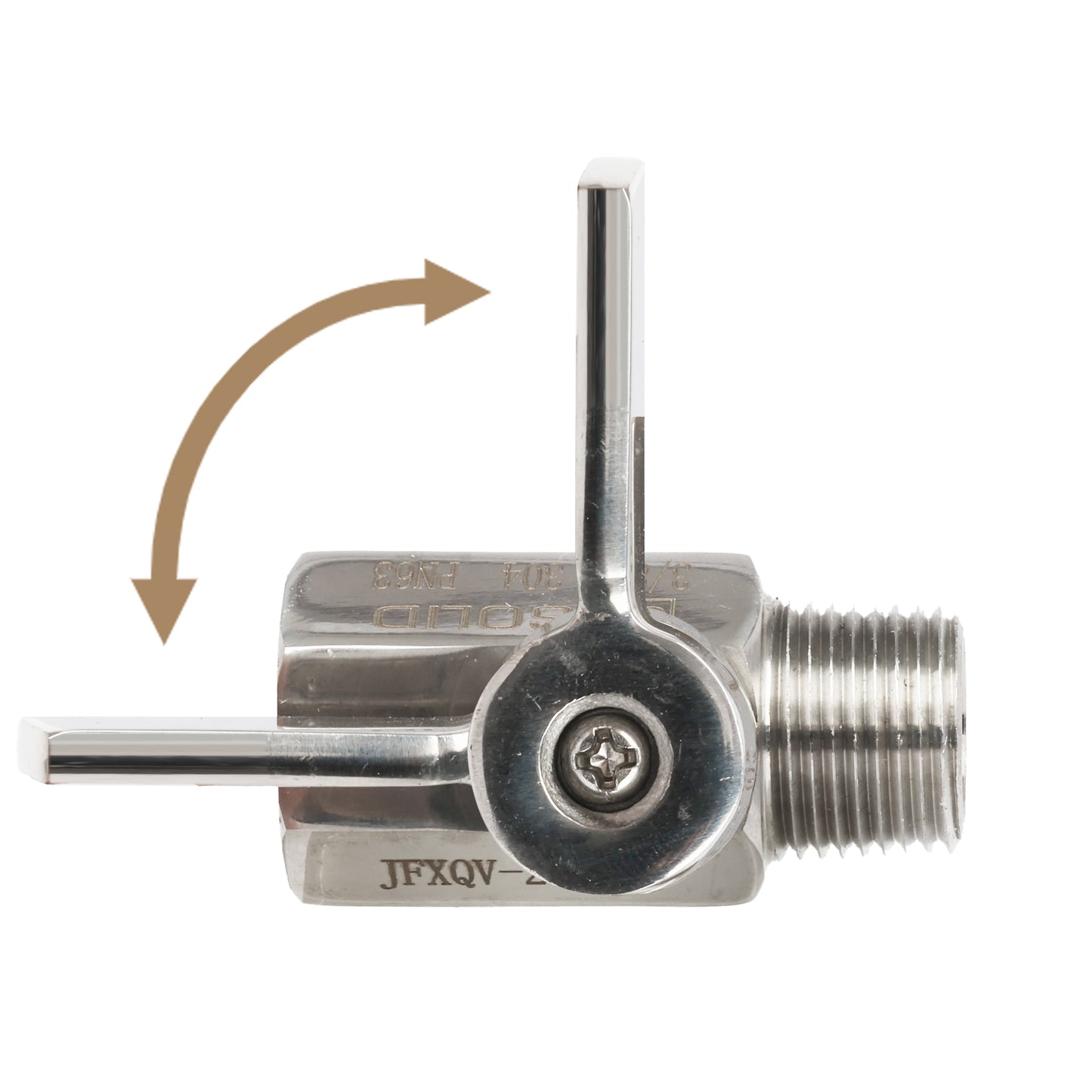 3/8" Mini Küresel Vana 304 Paslanmaz Çelik Dişi × Erkek Dişli 2 Adet