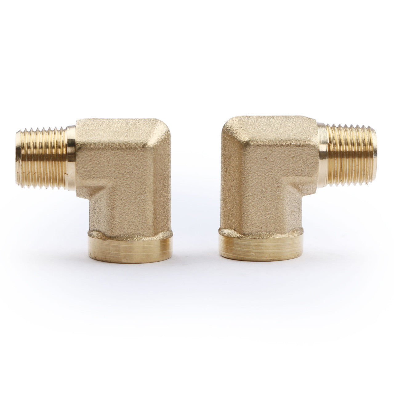 U.S. Solid 90 Degree Elbow Brass Fitting - 1/2" Male NPT X 1/2" Male NPT (2-Pack) JFFIT00040