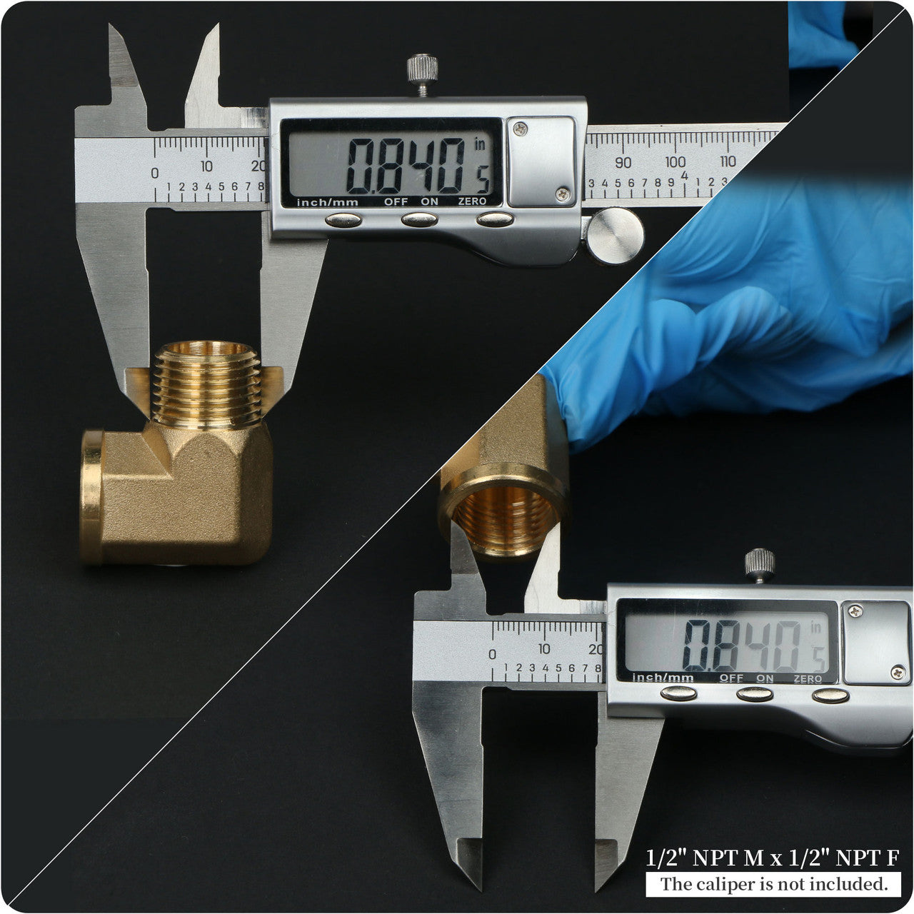 U.S. Solid 2pcs 90 Degree Barstock Street Elbow Brass Pipe Fitting 1/2" NPT Male Pipe to 1/2" NPT Female