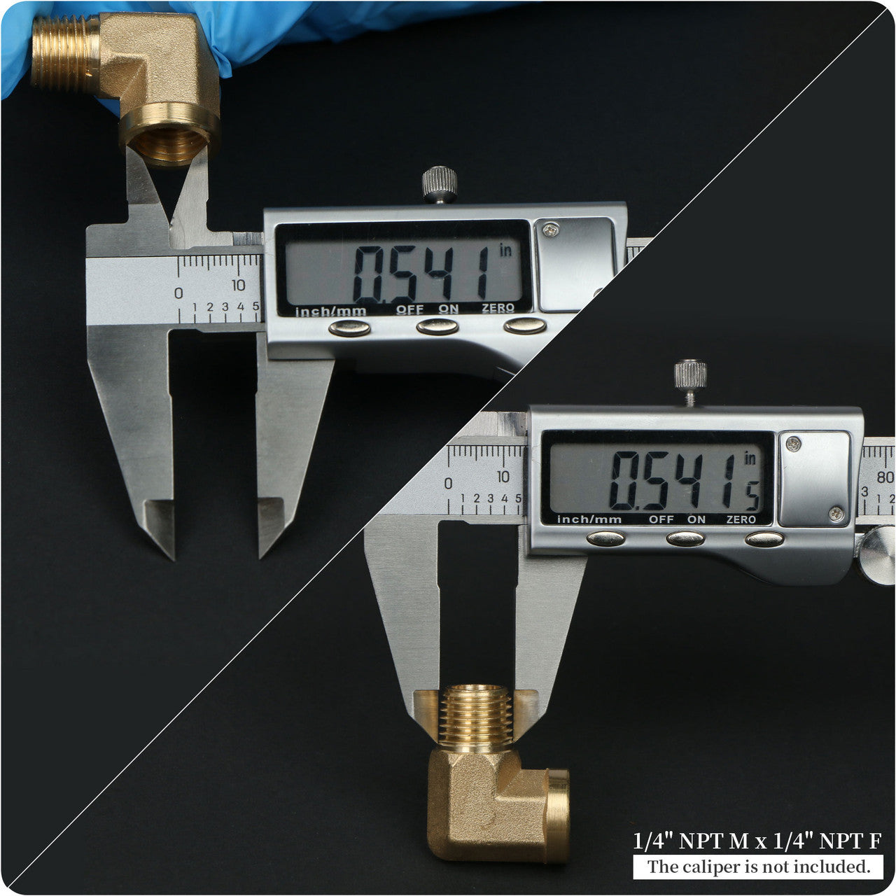 U.S. Solid 2pcs 90 Degree Barstock Street Elbow Brass Pipe Fitting 1/4" NPT Male Pipe to 1/4" NPT Female