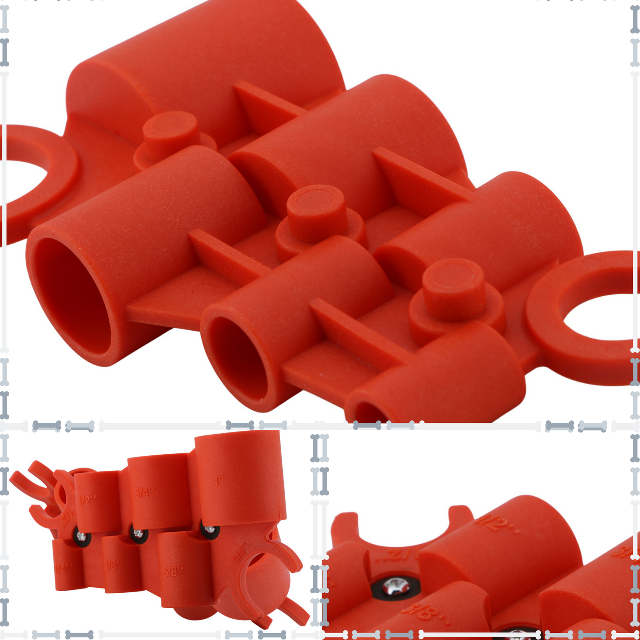 U.S. Solid Deburring Pipe and Depth Gauge Tool, Copper, CPVC, PE-RT, HDPE, PEX, ,1/4", 3/8" 1/2", 5/8",3/4" and 1" Sizes