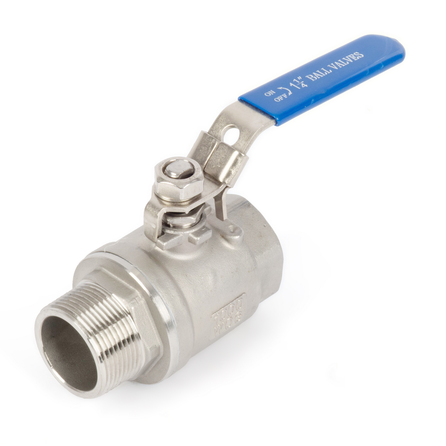 1-1/4" Lockable Ball Valve – Male x Female Stainless Steel Heavy Duty, 1000WOG, Full Port with Locking Device