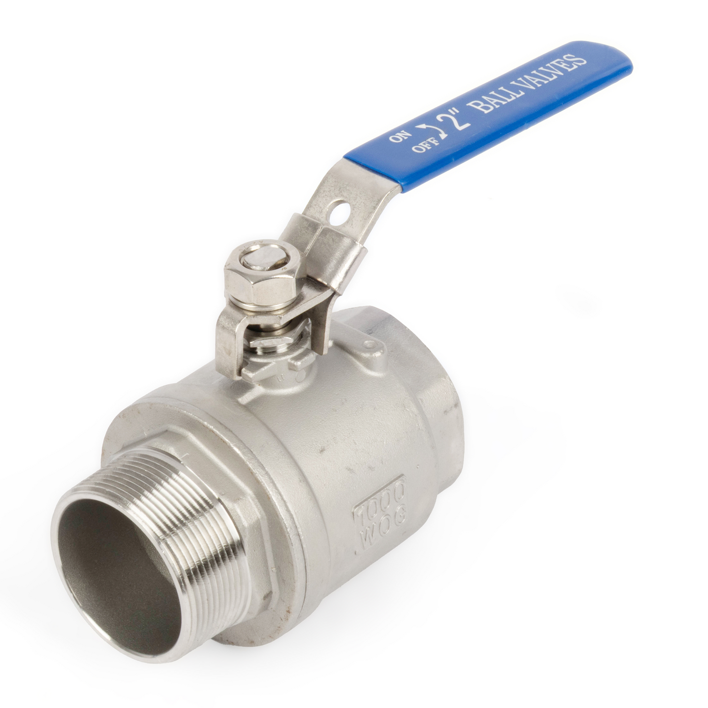 2" Lockable Ball Valve – Male x Female Stainless Steel Heavy Duty, 1000WOG, Full Port with Locking Device