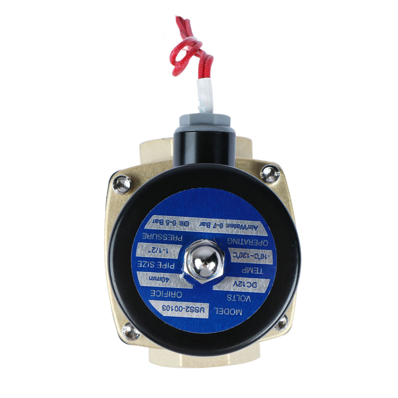 صمام الملف اللولبي الصلب الأمريكي - صمام الملف اللولبي الكهربائي النحاسي مقاس 1-1/2 بوصة 12 فولت تيار مستمر، مغلق عادةً، مانع تسرب فيتون