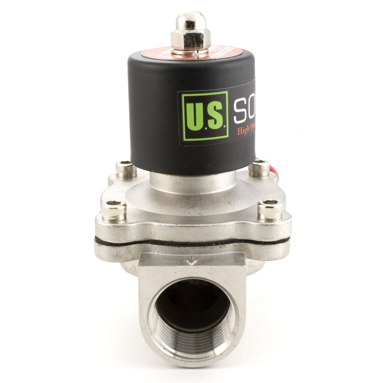 U.S. Solid Électrovanne Acier Inoxydable G 1/2 24V CC Normalement Fermée 10 Bar - Valve Électrique Eau Air Diesel
