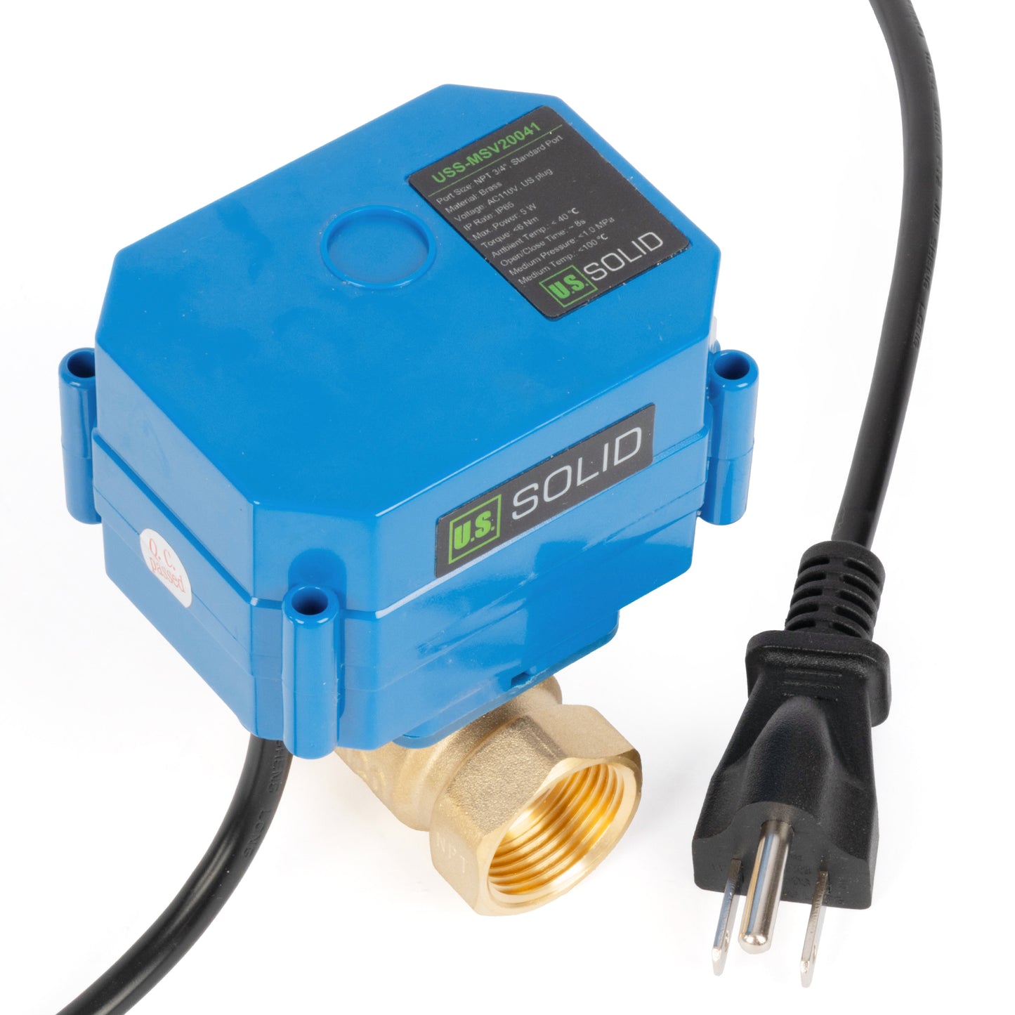 Motorbetriebener 3/4"-Kugelhahn aus Messing mit Kegel, Standardanschluss, 110 V/220 V AC, automatische Rückstellung, normalerweise offen