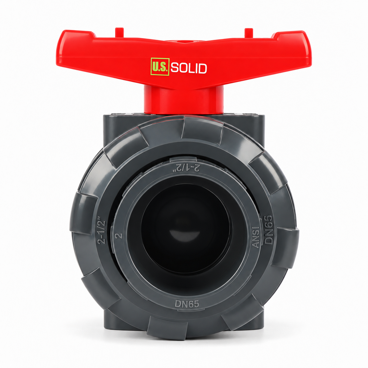 2-1/2" PVC True Union Ball Valve, Full Port, Slip Socket, Schedule 40 and 80 Compatible, 150 psi, PTFE Seat, EPDM O-Ring