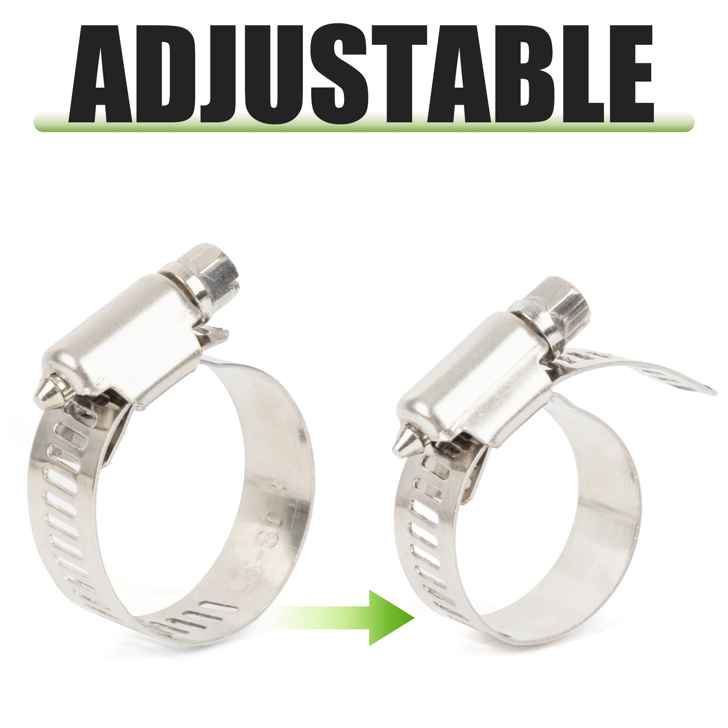 1/4"–2" (6–51mm) Hose Clamp Assortment Kit, 180 PCS Stainless Steel Worm Gear Clamps