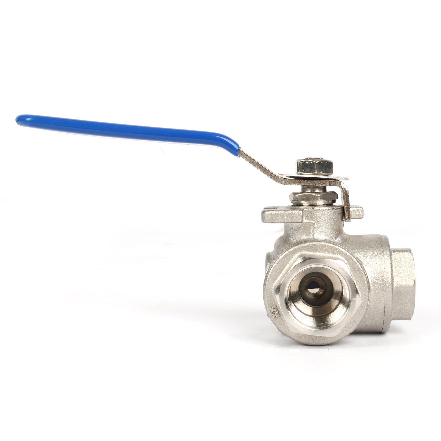 1/2" 3-vägs kulventil - Manuell kulventil i 304 rostfritt stål, L monteringsplatta