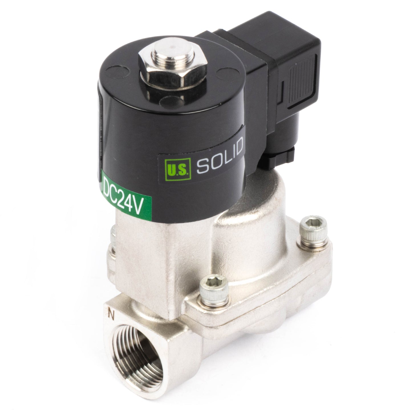 Électrovanne haute température - Acier inoxydable 3/4", 725 PSI, 24 V CC, 150 °C (302 °F), normalement fermée, joint VITON
