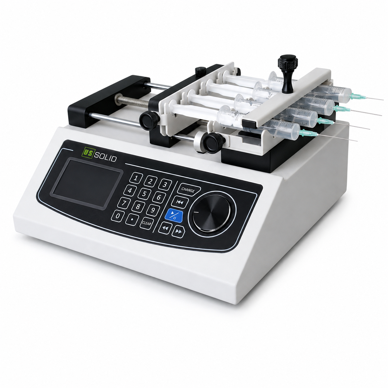 Bomba de jeringa multicanal para infusión/extracción, de 0,001 µL/min a 36,859 mL/min, empuje de 280 N.