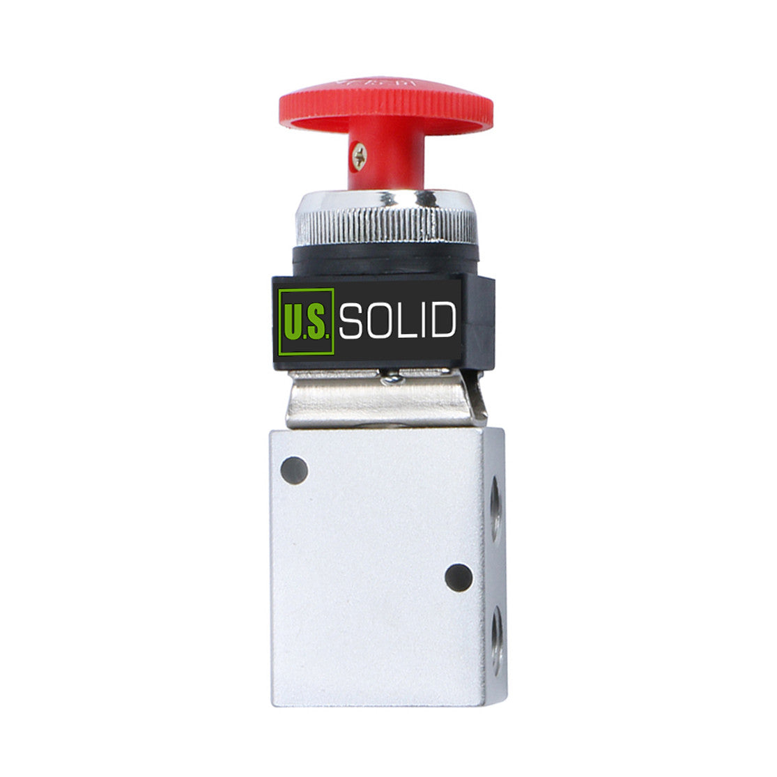 U.S. Solid 1/4" NPT Red Latching Emergency Mushroom Style Push Button 3 Way, 2 Position Pneumatic Control Mechanical Valve