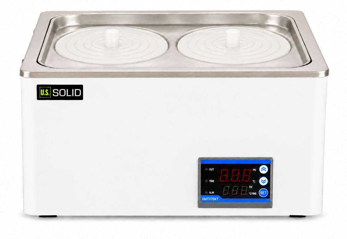 Laboratory Thermostatic Water Bath, 7L, Dry-Run Protection, ±1°C Control, 2 Openings with Drain Hose