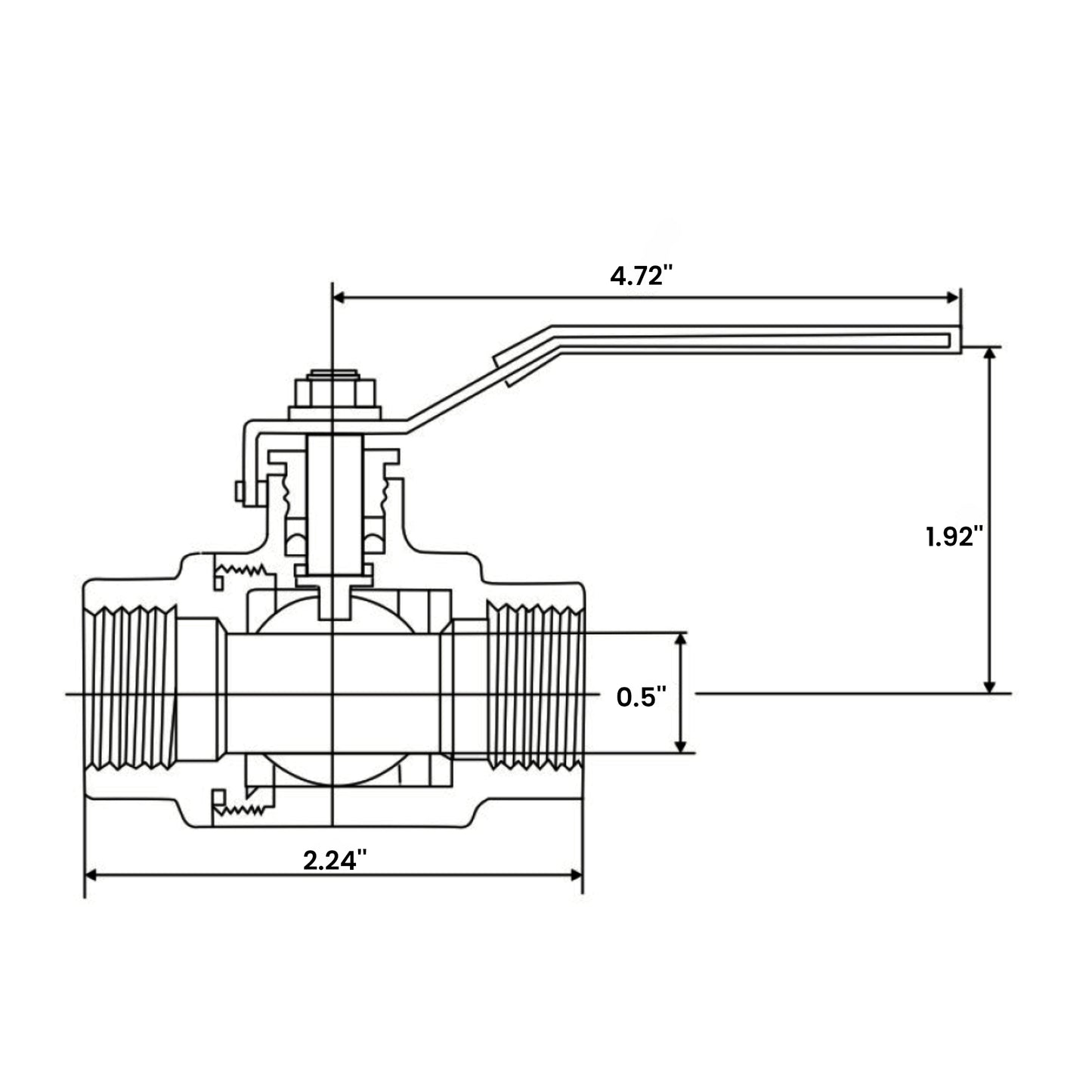 3/8" Ball Valve - 304 Stainless Steel Female Ball Valve, Full Port
