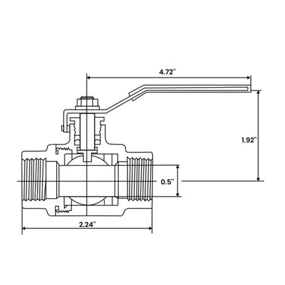 3/8" Ball Valve - 304 Stainless Steel Female Ball Valve, Full Port