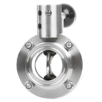 1.5 Inch Tri Clamp Sanitary Butterfly Valve Stainless Steel 304 Tri Clamp Clover, 2PCS (38mm Tube OD)