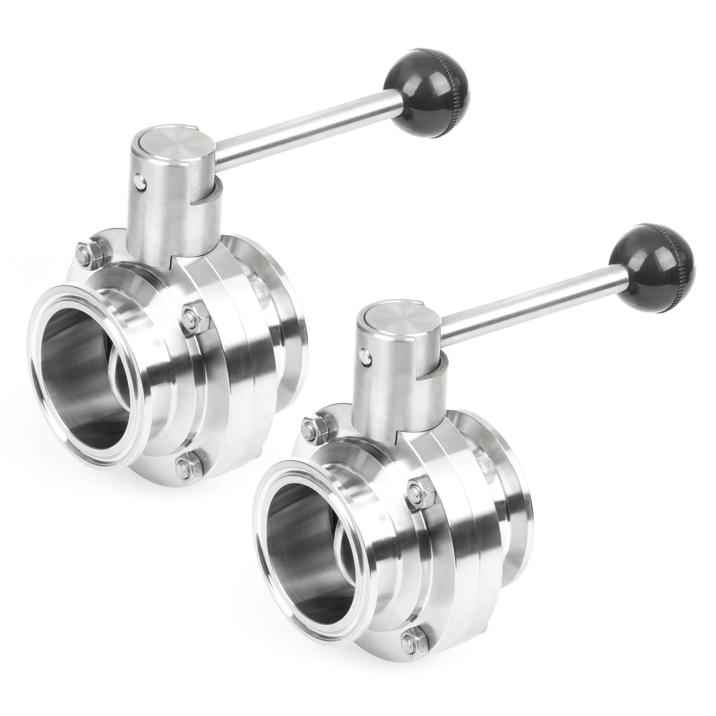 2 Inch Tri Clamp Sanitary Butterfly Valve Stainless Steel 304 Tri Clamp Clover, 2 PCS (55mm Tube OD)