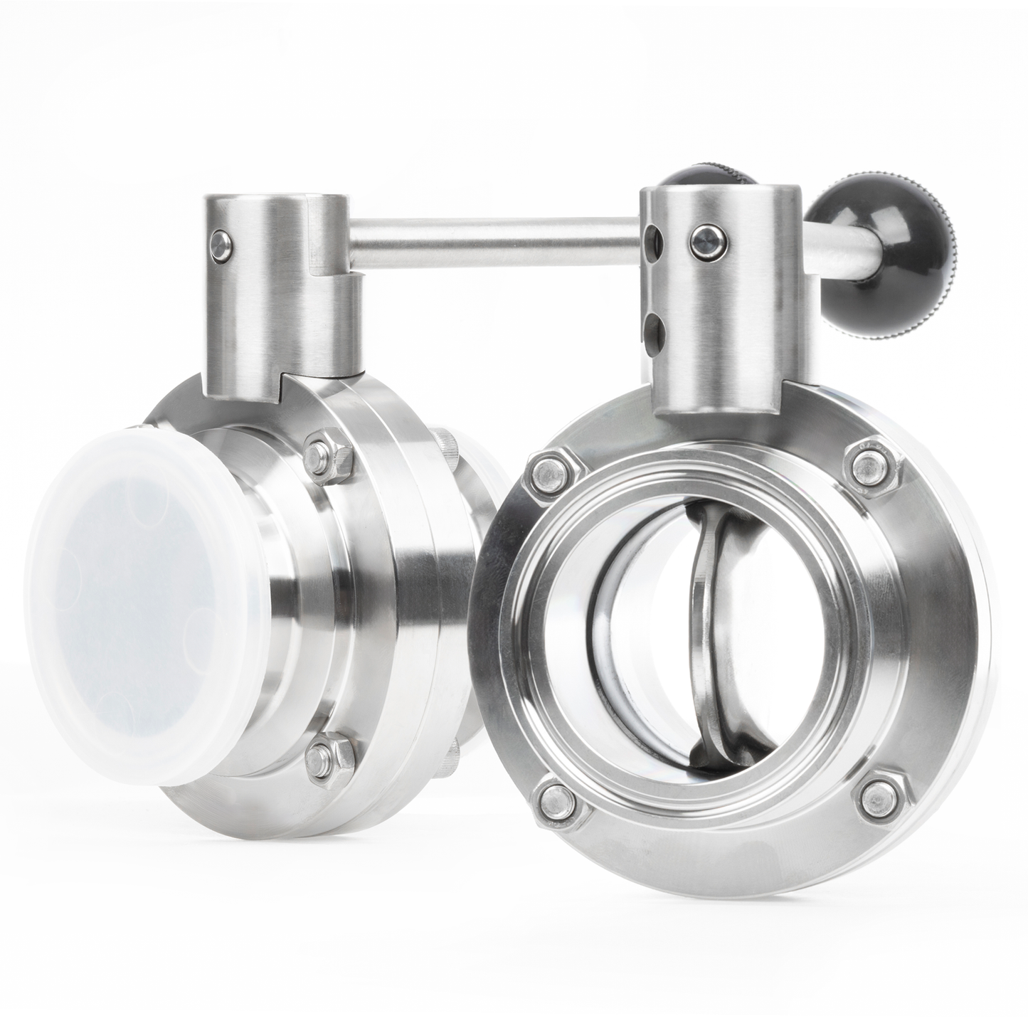 2 Inch Tri Clamp Sanitary Butterfly Valve Stainless Steel 304 Tri Clamp Clover, 2 PCS (55mm Tube OD)