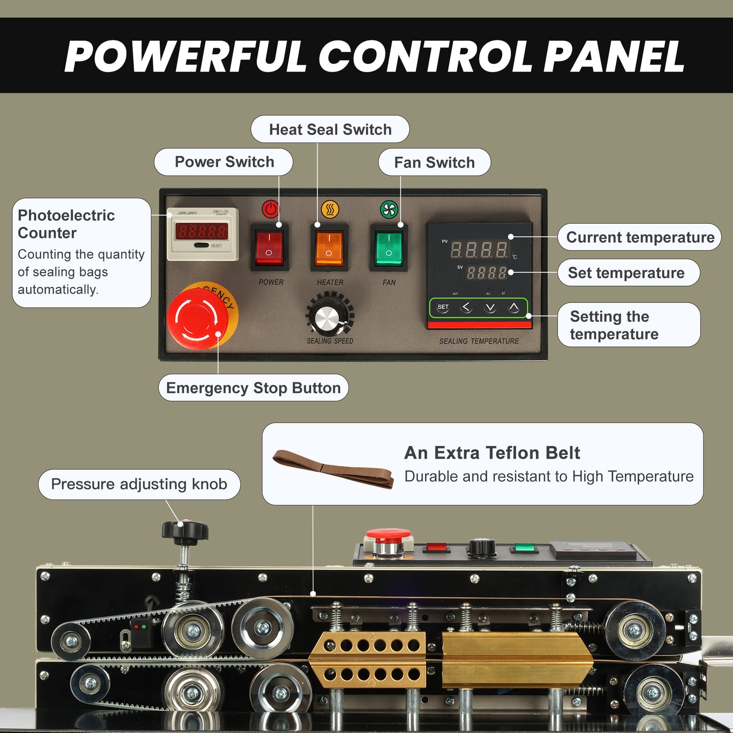 Adjustable Sealing Depth Horizontal Automatic Continuous Sealing Machine