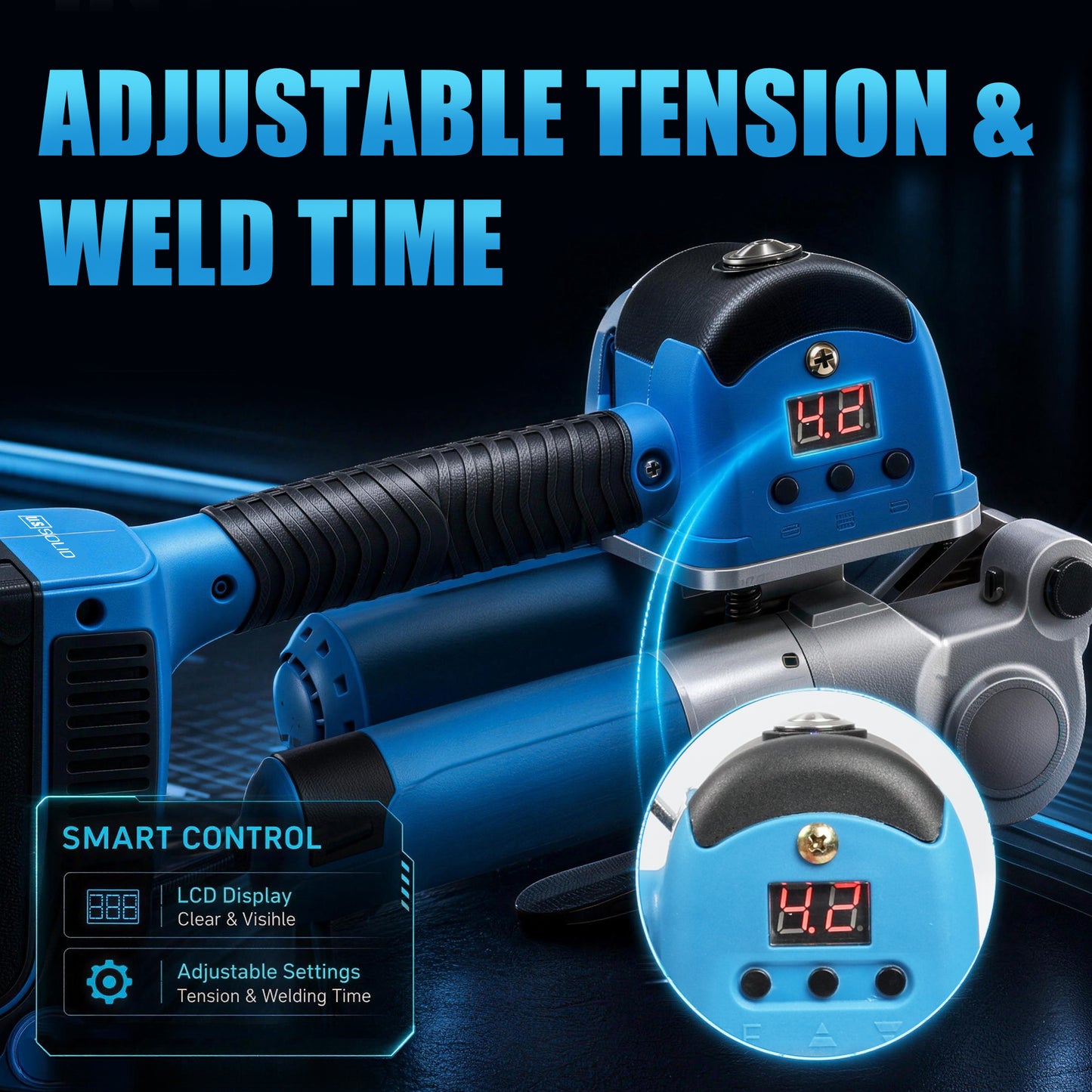 Electric Strapping Machine with LCD Screen for 3/4" - 1" PP PET Straps