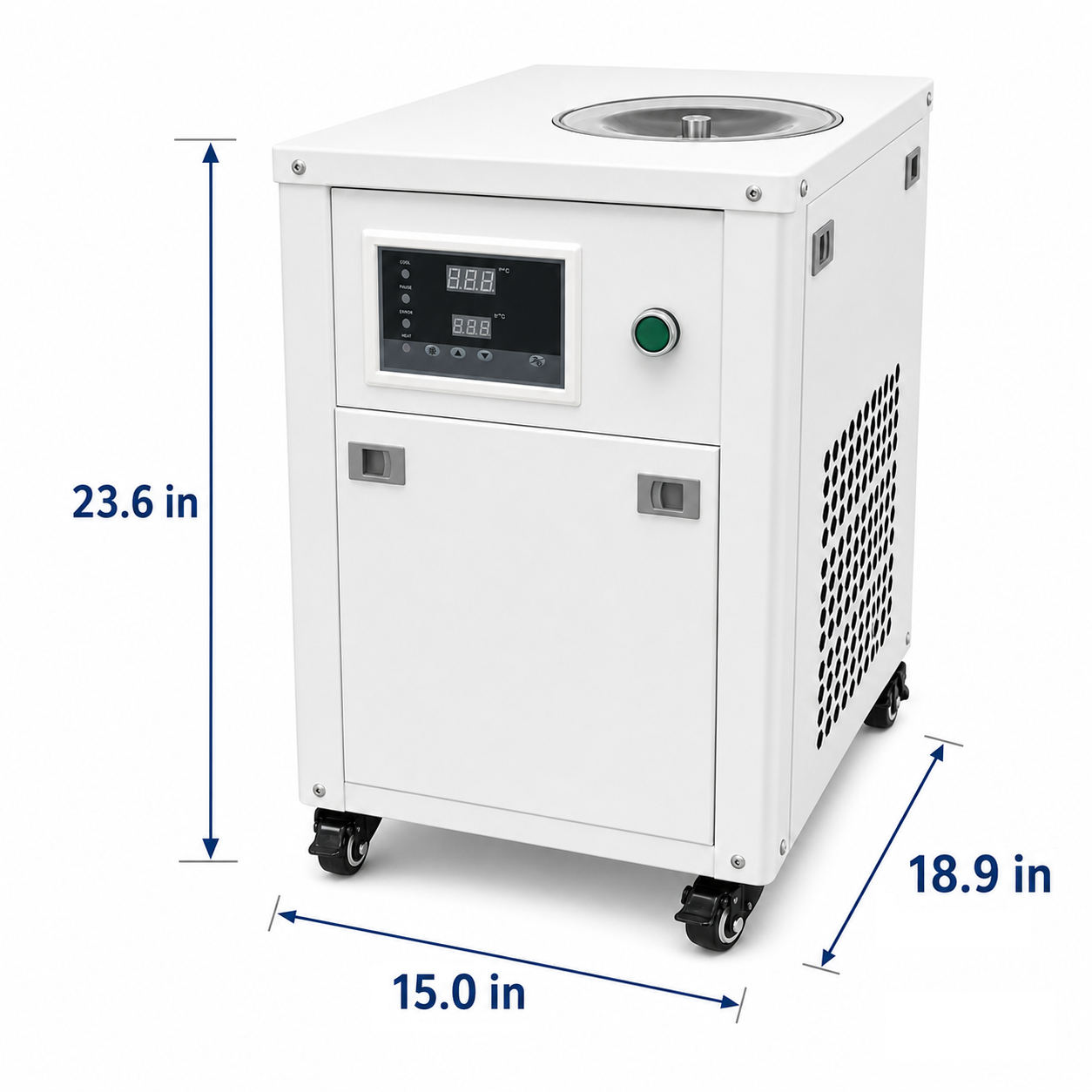 7.5L Industrial Water Chiller for CO2 Laser Engraver Cutter & Induction Heater, 1.7kW Cooling Capacity, 20L/min, Available with 110V or 220V Power Options