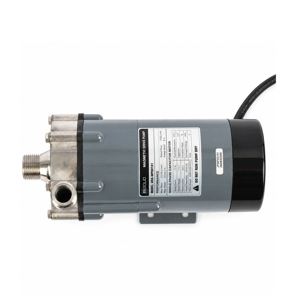 Bomba de accionamiento magnético, acero inoxidable 304, 8,4 GPM, 1/2" NPT, 110 V