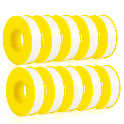 U.S. Solid 10 Rolls 0.7 Inch(W) X 905 Inches(L) Teflon Tape, Plumbers Tape, Yellow Shell