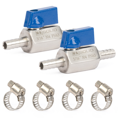 1/2" Mini-Kugelhahn, Edelstahl 304, Innengewinde × Außengewinde NPT, 2 Stück