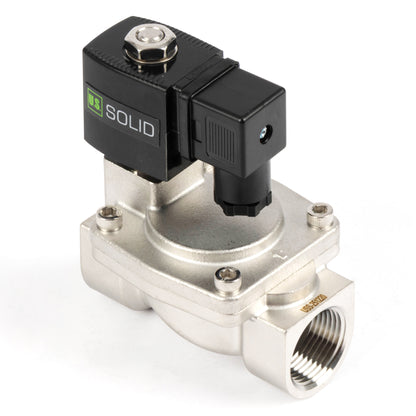 1" magnetventil i rustfrit stål - 24V DC, normalt lukket, 4,4-232 PSI, VITON-tætning