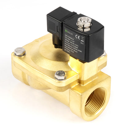 1-1/4" messing magnetventil - 24V DC, normalt lukket, 4,4-232 PSI, VITON pakning