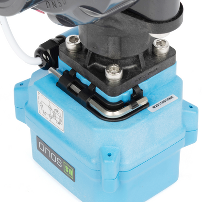 2" UPVC Motorized Ball Valve, Full Port, 9–24V AC/DC, 2-Wire Auto Return, IP67, Normally Closed with Manual Reset