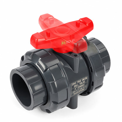 3"-PVC-Kugelhahn mit echter Verschraubung, voller Durchgang, Steckmuffe, kompatibel mit Schedule 40 und 80, 150 psi, PTFE-Dichtung, EPDM-O-Ring