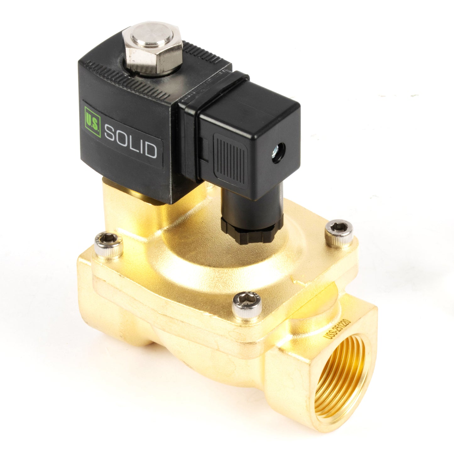1英寸黄铜电磁阀 - 110V AC/220V AC，常开，4.4-232 PSI，VITON密封