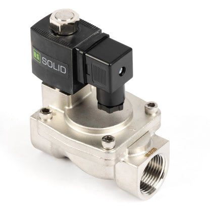 1" ruostumattomasta teräksestä valmistettu magneettiventtiili - 110V AC/220V AC, normaalisti auki, 4,4-232 PSI, VITON-tiiviste