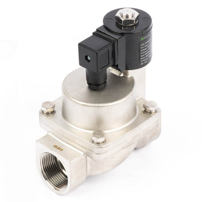 Électrovanne haute température - Acier inoxydable 1-1/4", 725 PSI, 24 V CC, 150 °C (302 °F), normalement fermée, joint VITON