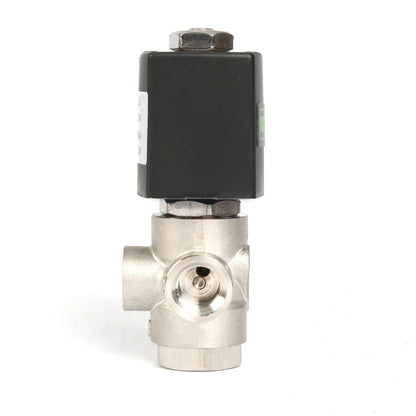 1/4" SUS304 3-tieinen solenoidiventtiili - 12 V DC, 2 asentoa