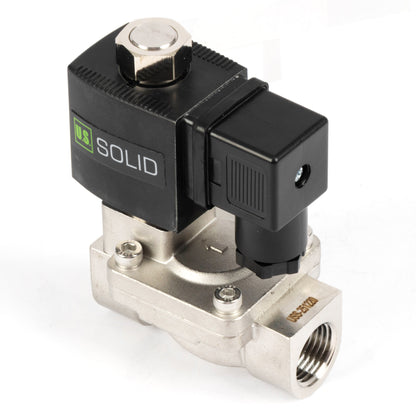 1/2" roestvrijstalen elektrische magneetklep - 24V DC, normaal gesloten, 145 PSI, VITON