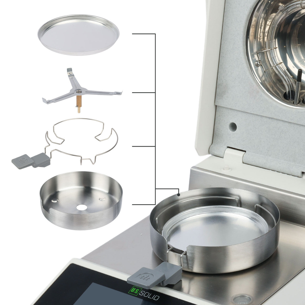 Moisture Analyzer - 0.005 g, 0.05% Readability Moisture Balance, 5-inch Touch Screen, 110 g Capacity