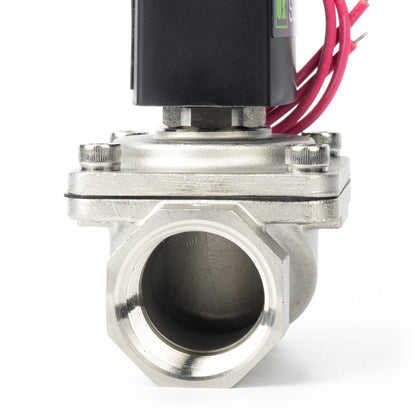 Válvula solenoide de 1" - Acero inoxidable 12 V CC Normalmente cerrada con sello de Viton