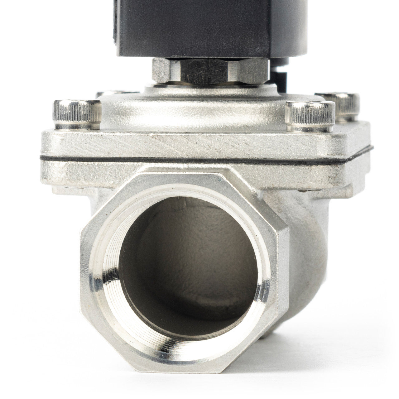 1" Solenoid Valve - Stainless Steel 12V DC Normally Closed with Viton Seal, Junction Box Type