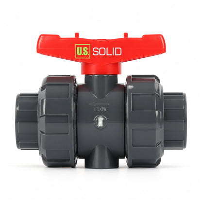 3/4" PVC True Union Ball Valve, Full Port, Slip Socket, Schedule 40 and 80 Compatible, 150 psi, PTFE Seat, EPDM O-Ring,  2 Pack