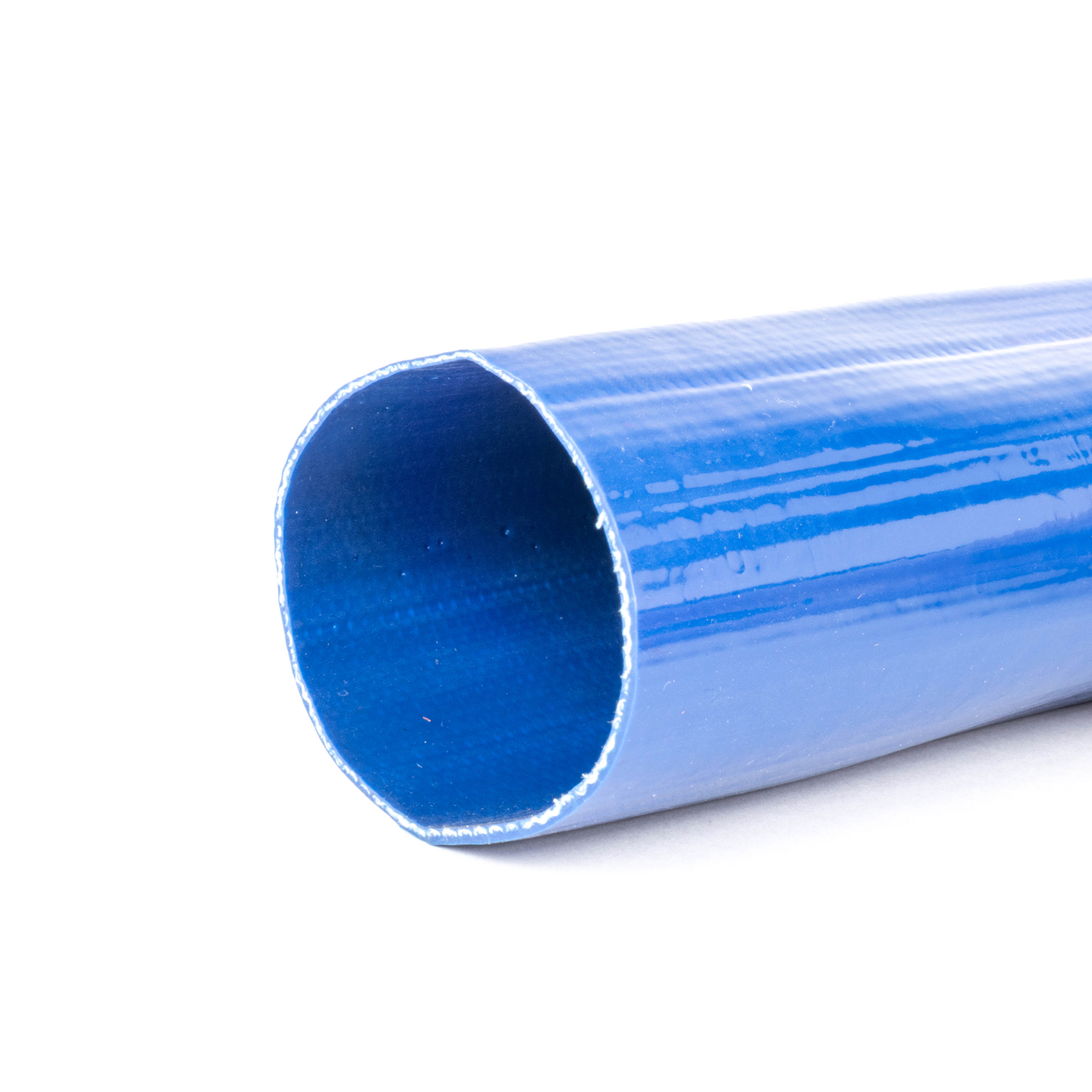 2인치 x 100피트 강화 PVC 평면 호스 - 90 PSI, 1.6mm 두께, 호스 클램프 4개 포함 (피팅 미포함)