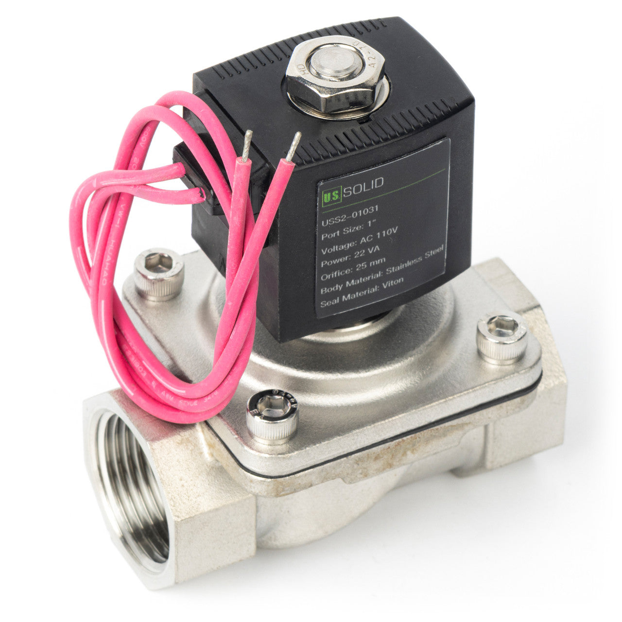 1" Solenoid Valve - Stainless Steel 110V AC Normally Closed with Viton Seal