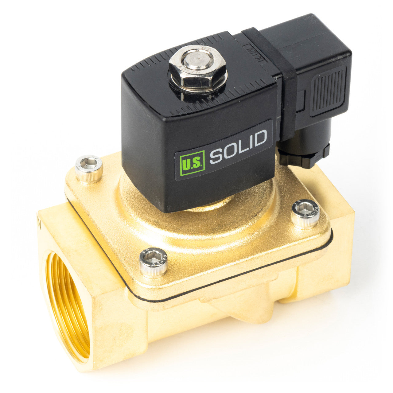 1-1/4" Solenoid Valve - Brass 12V DC Normally Closed with Viton Seal, Junction Box Type