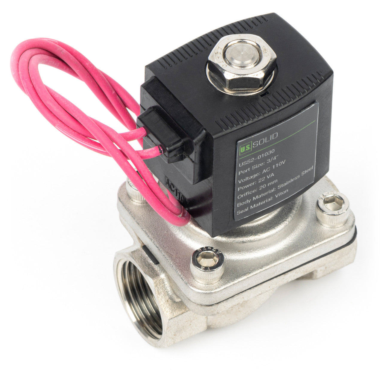 3/4" Solenoid Valve - Stainless Steel 110V AC Normally Closed with Viton Seal