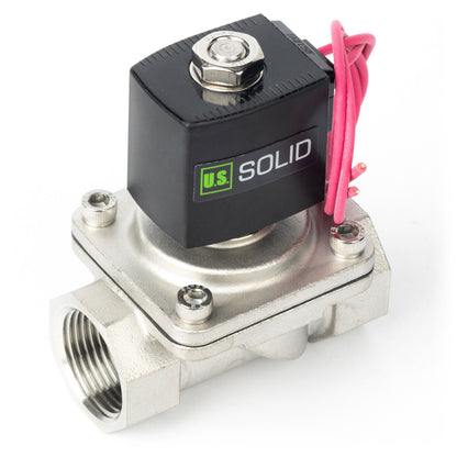 Válvula solenoide de 1" - Acero inoxidable 12 V CC Normalmente cerrada con sello de Viton