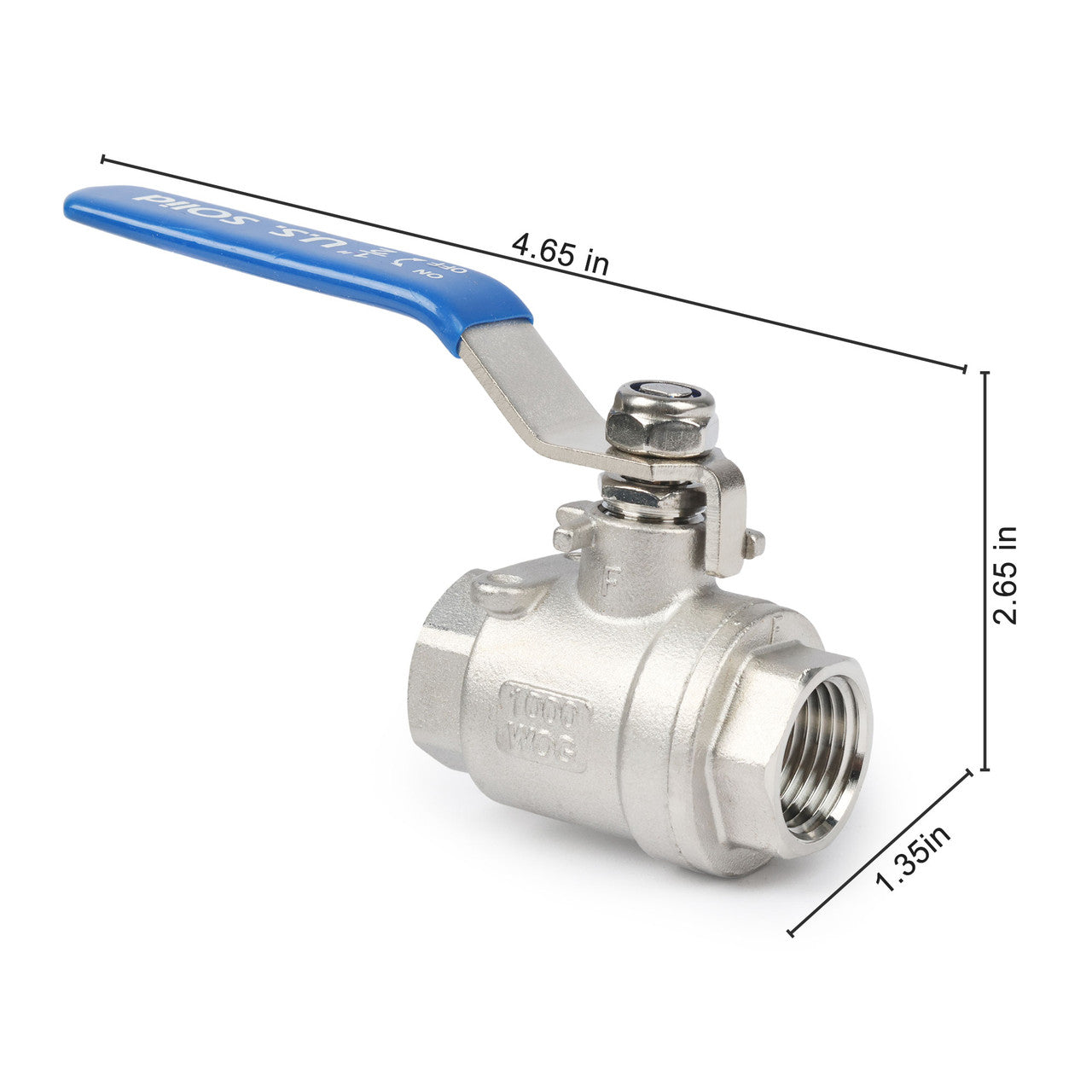 1/2” Ball Valve - 304 Stainless Steel Female Ball Valve, Full Port